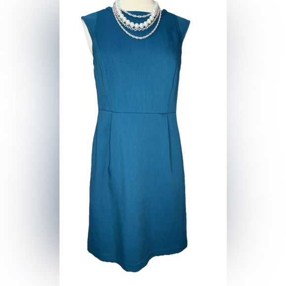 Ann Taylor Teal Sleeveless Sheath Dress – Classic Work-to-Evening Style - Picture 1 of 2